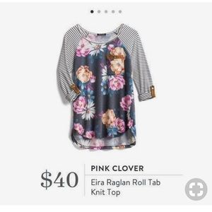 Pink Clover Eira Raglan Top